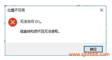 磁盘结构损坏且无法读取