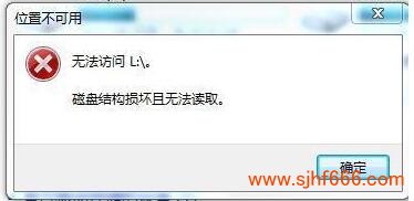 磁盘结构损坏且无法读取