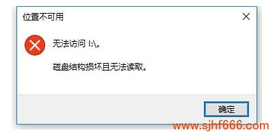 磁盘结构损坏且无法读取