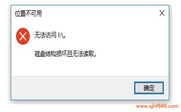 磁盘结构损坏且无法读取