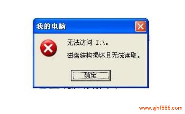 磁盘结构损坏且无法读取